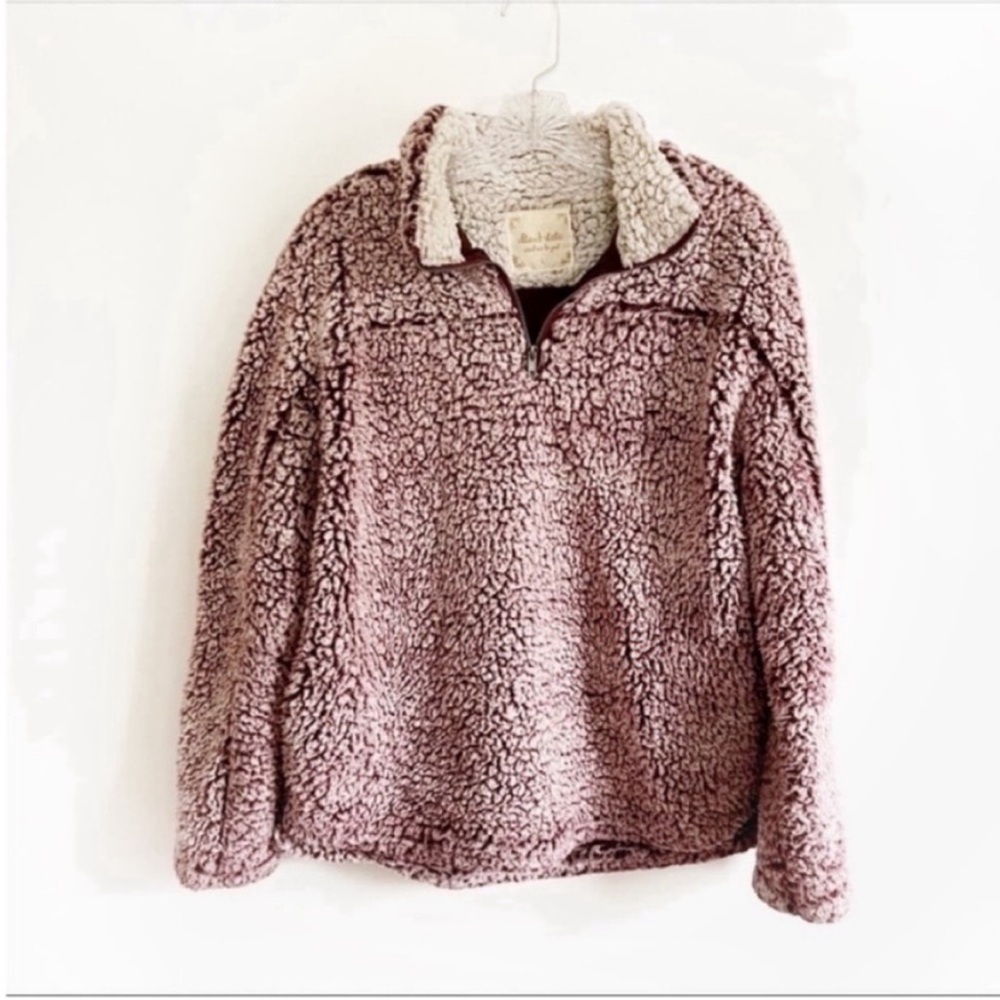 Altar'd State pullover burgundy red Sherpa quarter zip - Picture 1 of 7